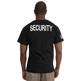2-Sided Security T-Shirt with US Flag On Sleeve - Black