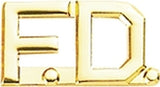F.D. Die Struck Letters, 2 Posts & Clutch Backs, Pairs, 3/8" High