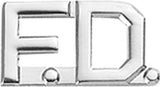 F.D. Die Struck Letters, 2 Posts & Clutch Backs, Pairs, 3/8" High