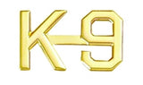 K-9 Die Struck Letters, 2 Posts & Clutch Backs, Pairs, 3/8" High