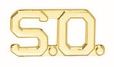 S.O. Die Struck Letters, 2 Posts & Clutch Backs, Pairs, 3/8" High