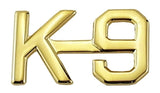 K-9 Die Struck Letters, 2 Posts & Clutch Backs, Pairs, 1/2" High