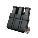 Triple Mag Case with Molle Loks, Plain Black