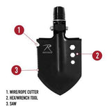 Rothco 8-in-1 Multi-Tool Survival Shovel / Portable Camping Entrenching Tool - Stainless Steel