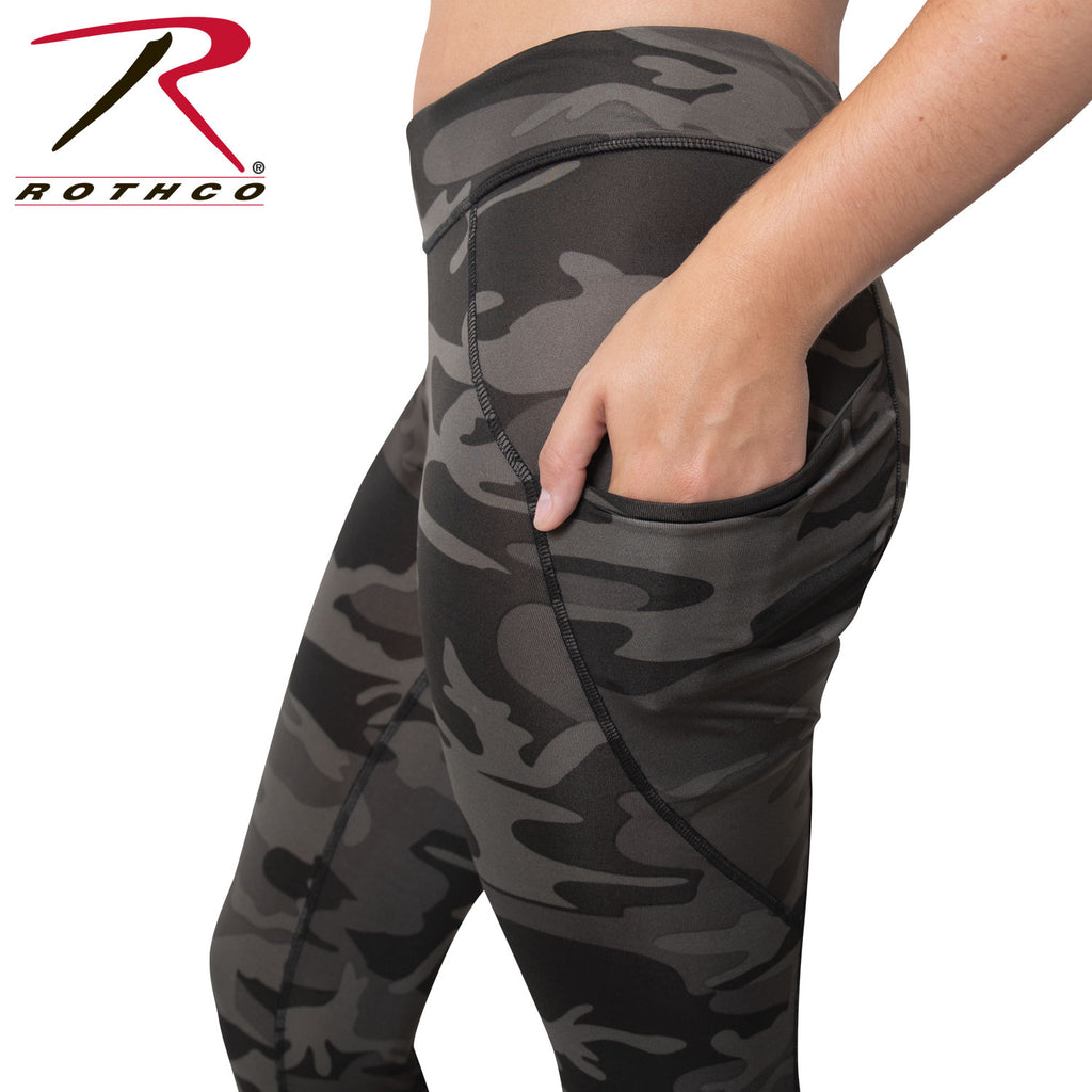 Rothco Womens Workout Performance Camo Leggings With Pockets