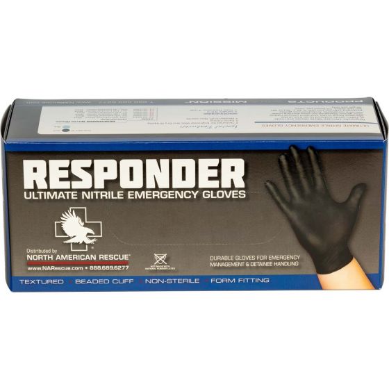 RESPONDER NITRILE GLOVES - BLACK